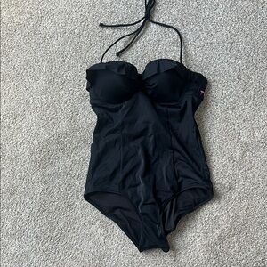Elegant Black Women's One-Piece Swimsuit